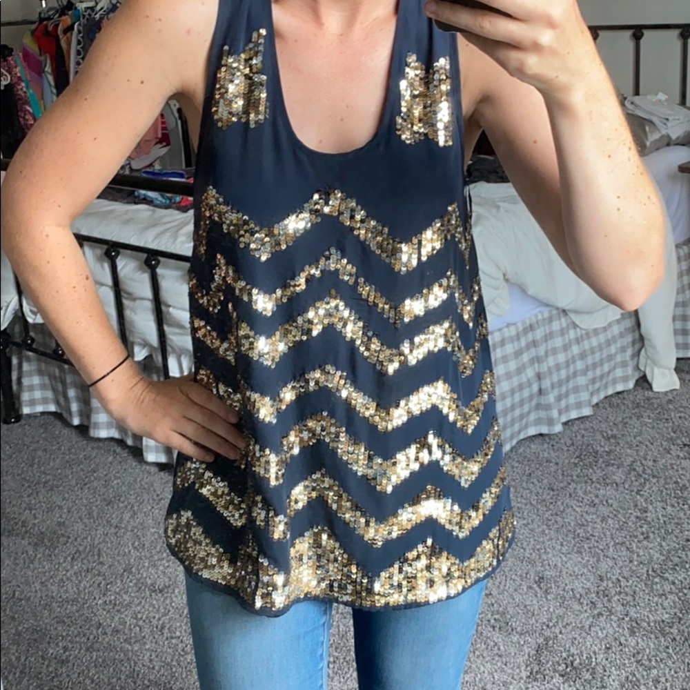 Glitter Chevron Tank